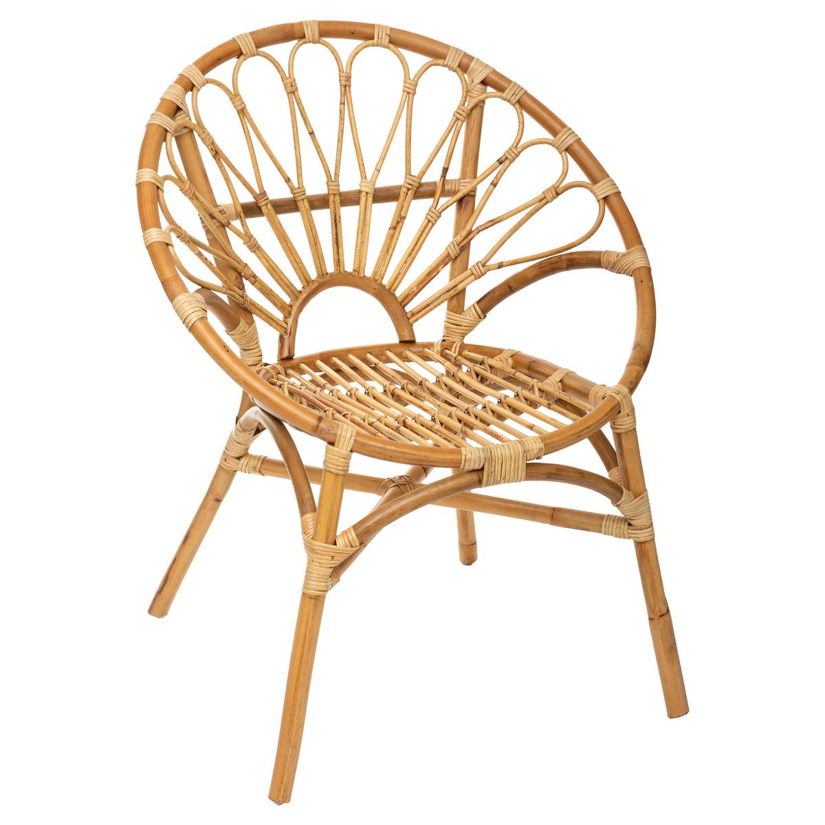 Poltrona "Praya" Rattan Legno naturale