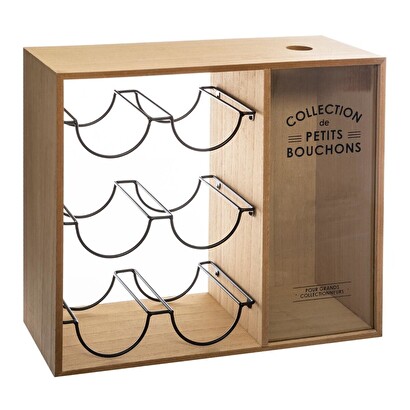 Portabottiglie in metallo "loft" beige, 6 bottiglie