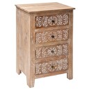 Cassettiera "Shirel" Legno di mango, 4 cassetti Legno naturale