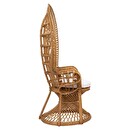 Poltrona "Takta" Rattan, Tessuto Bianco Legno naturale