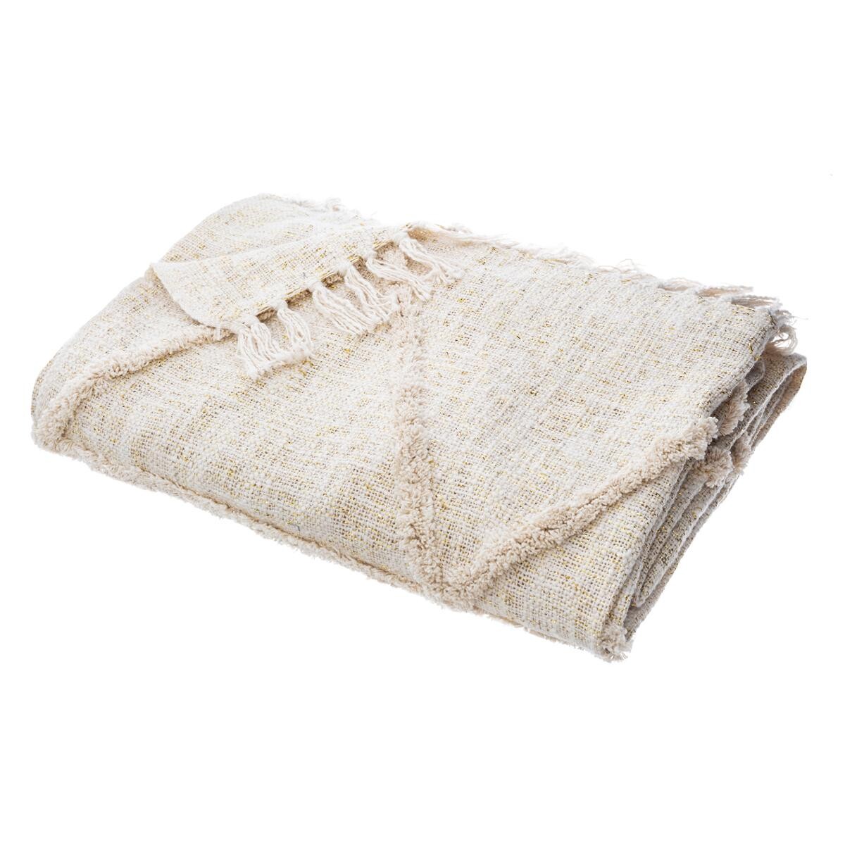 Coperta da letto "Shine", cotone Beige, 130x180 cm Beige
