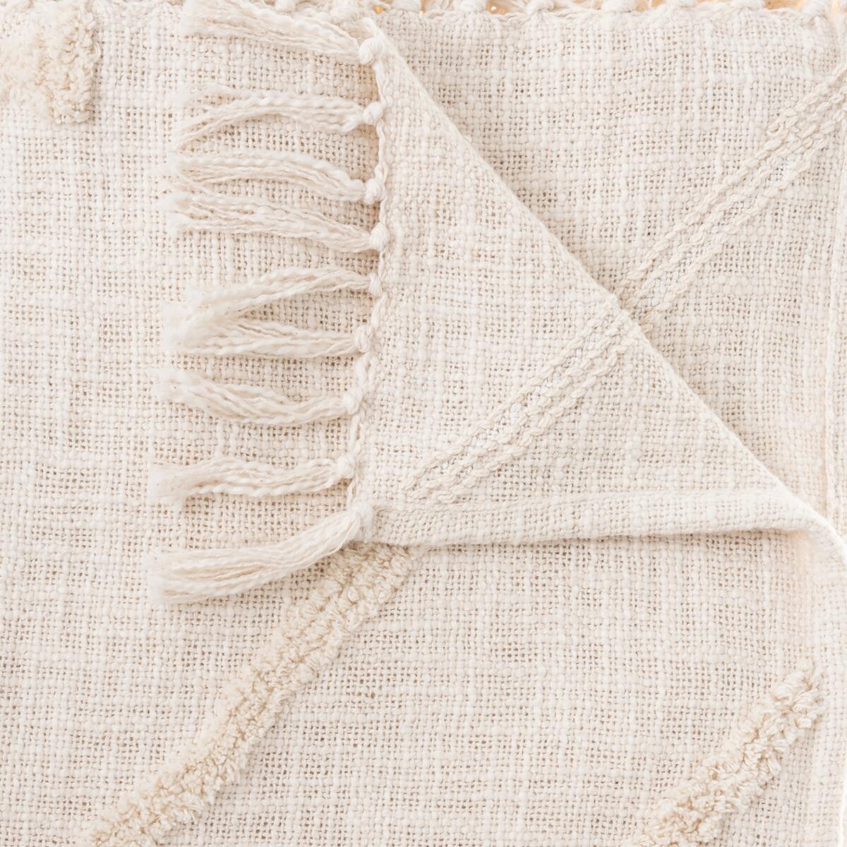 Coperta da letto "Inca", cotone tuftato Bianco avorio, 130x180 cm Bianco avorio