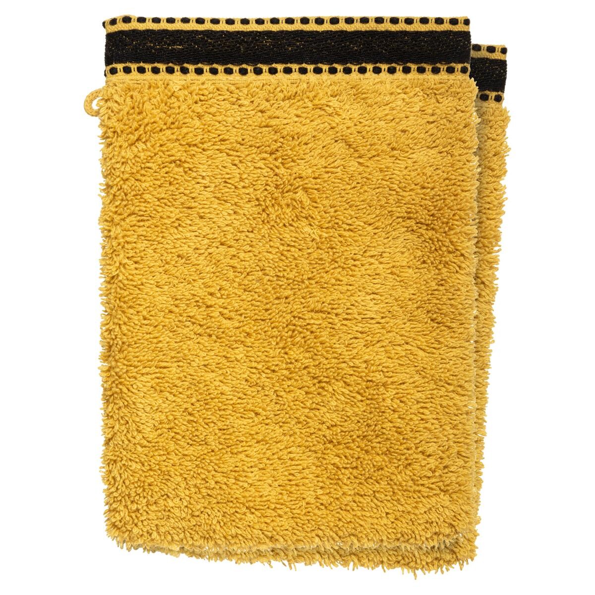 Guanti da toilette "Joia" x2 Giallo senape, 15x21 cm, 550 g/m² Giallo senape