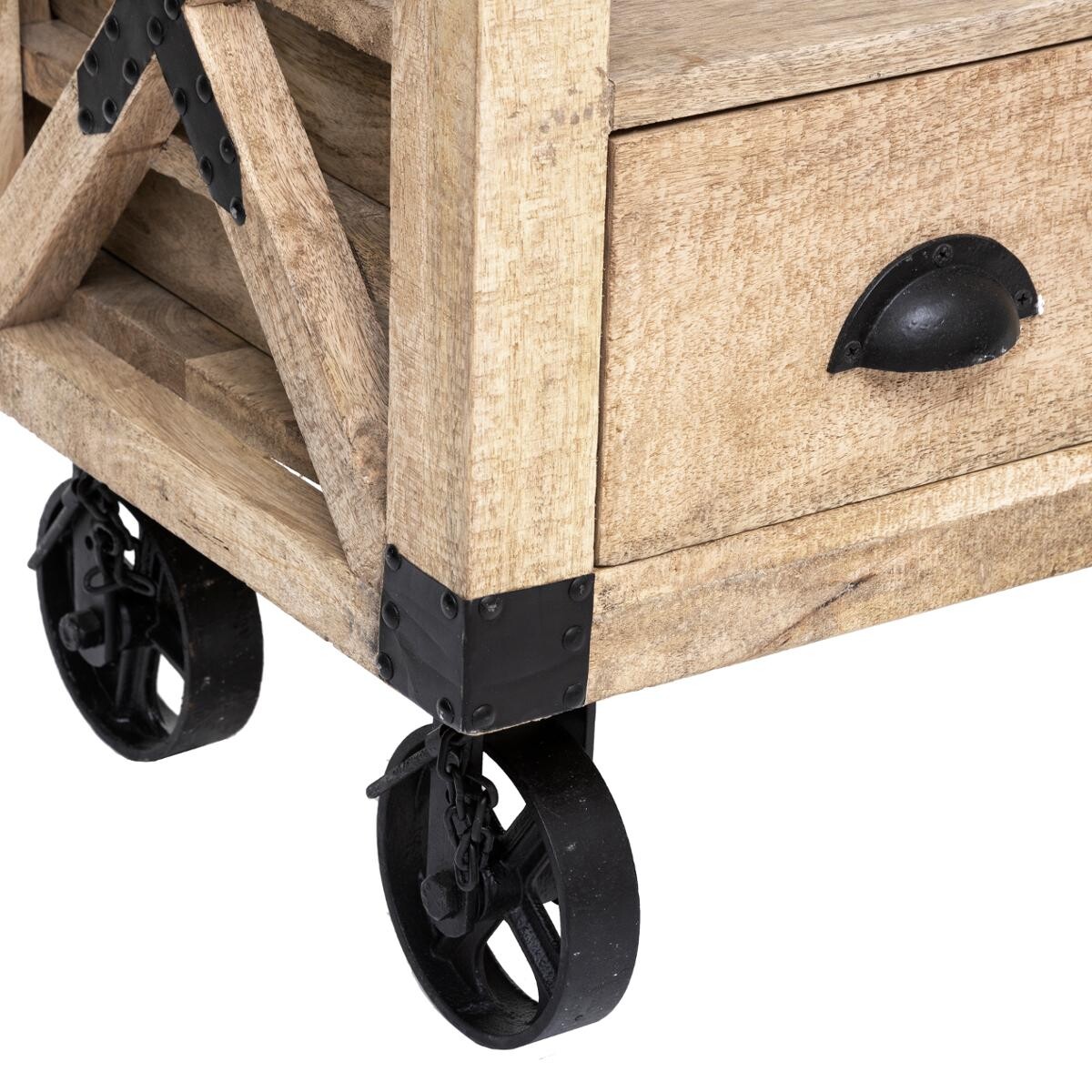 Mobile TV "Silas" Legno di mango, 58x140 cm Legno naturale