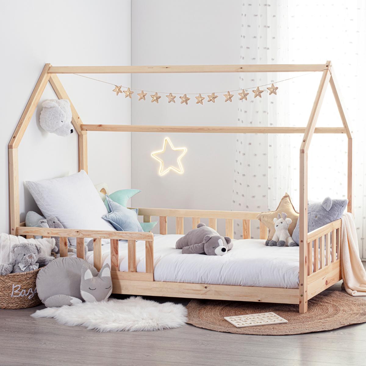 Letto a casetta per bambini "Bosco" 90x190 cm Beige