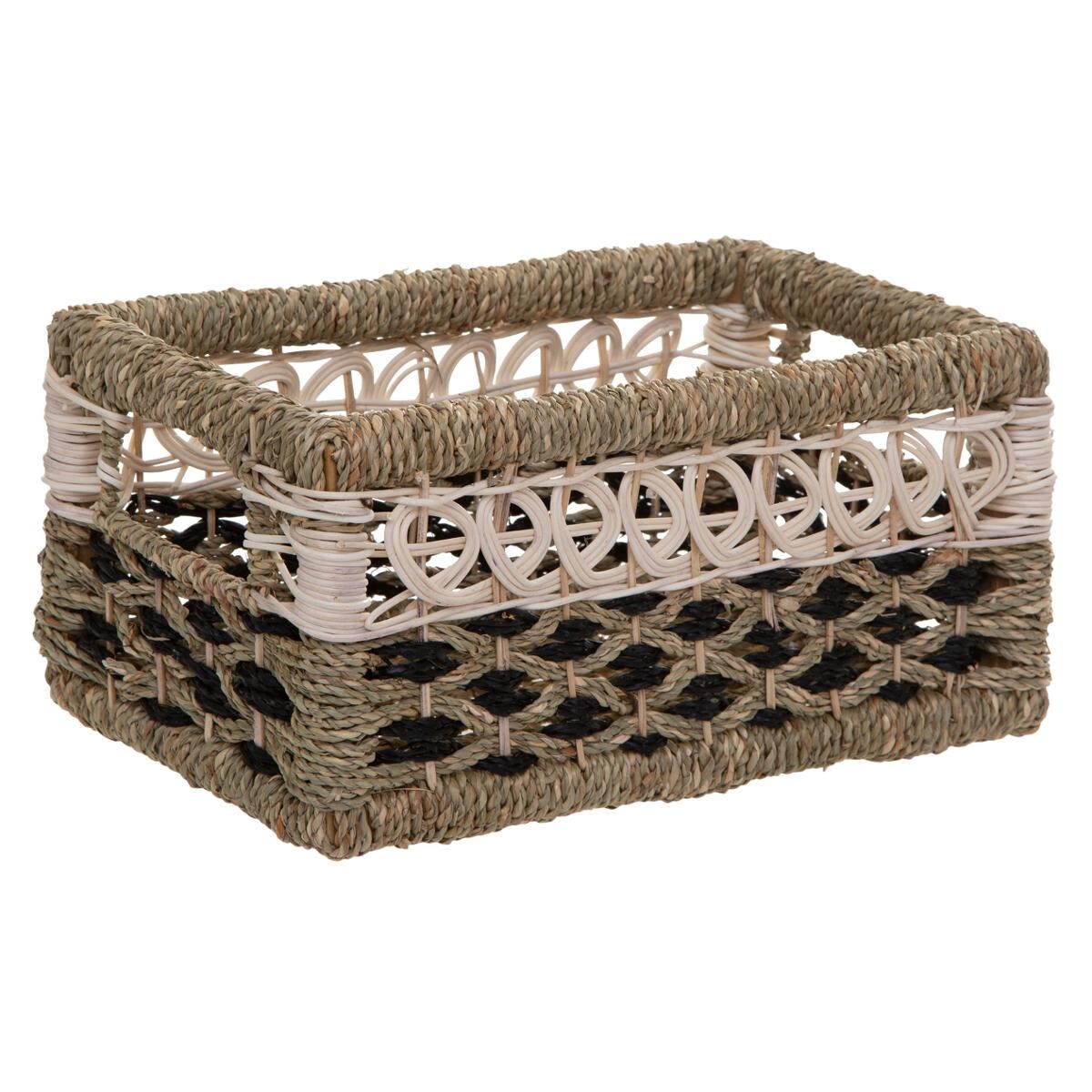 Set di 8 cesti rettangolari Marrone Legno naturale