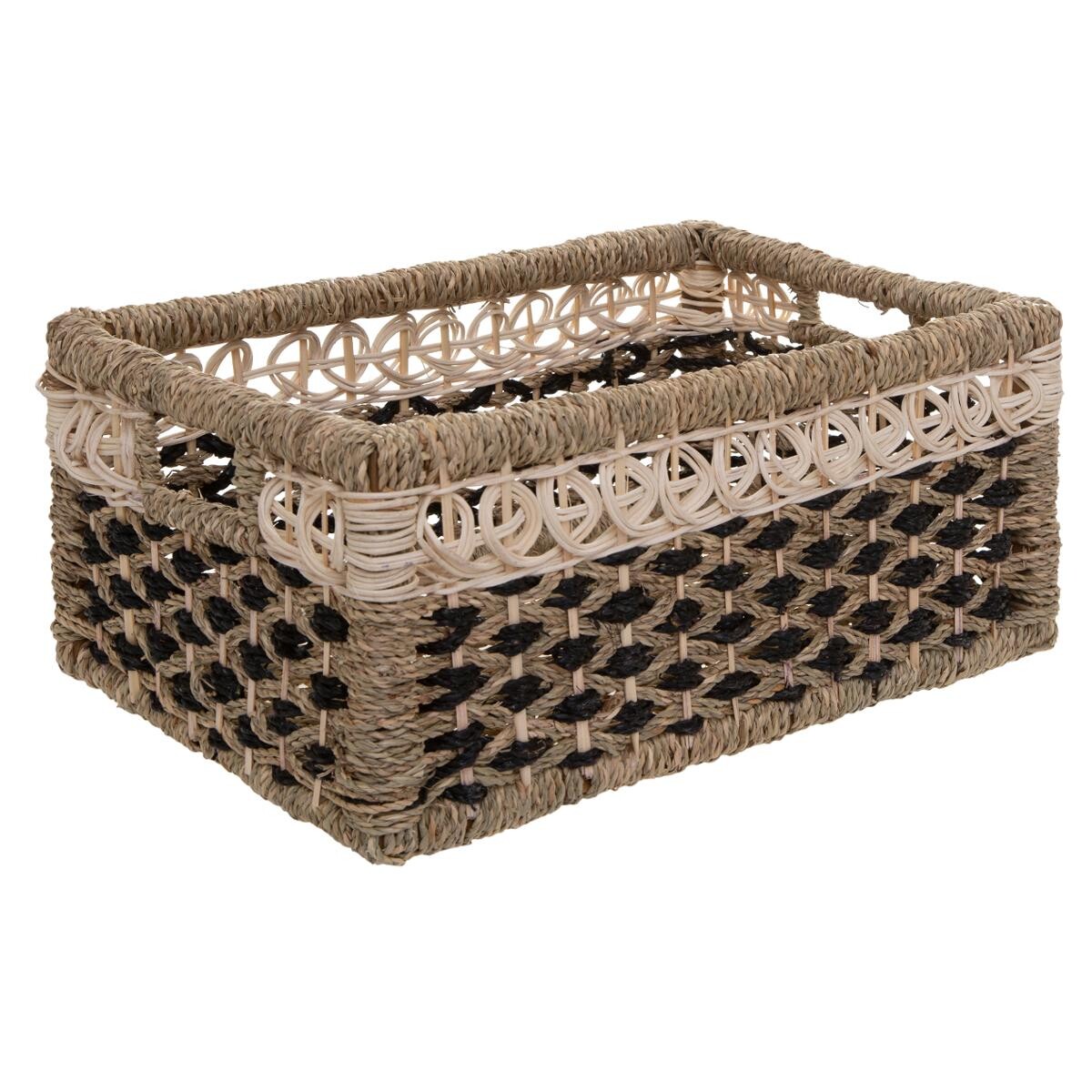 Set di 8 cesti rettangolari Marrone Legno naturale