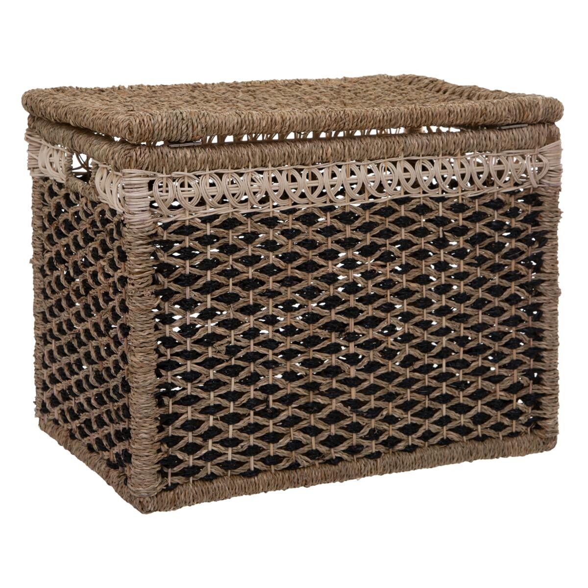 Set di 8 cesti rettangolari Marrone Legno naturale