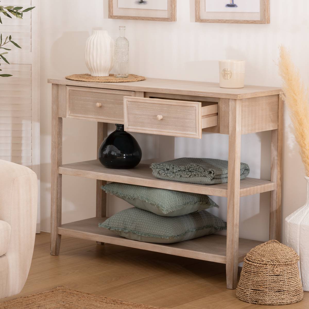 Consolle 2 cassetti "Fascino" L.110 cm Beige