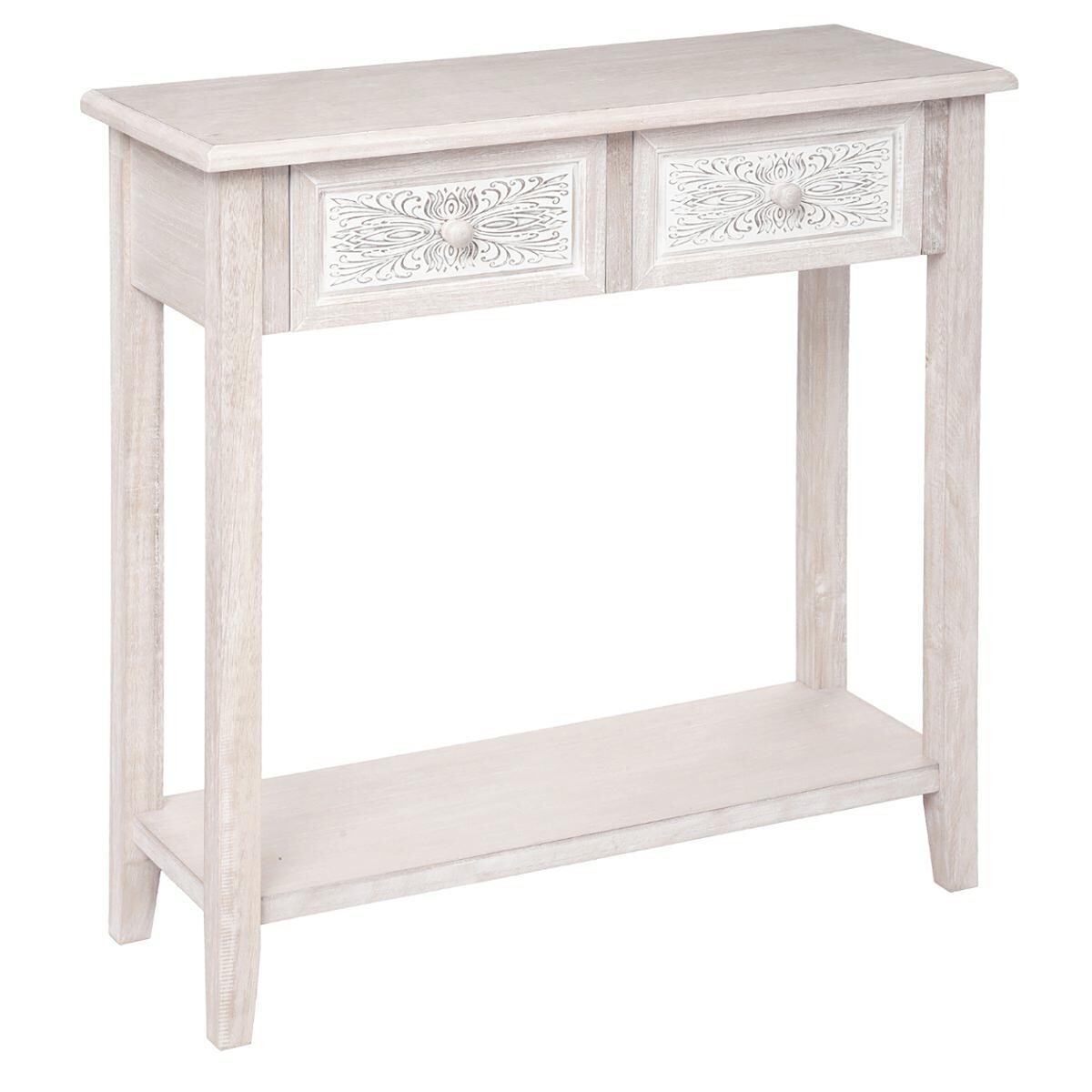 Consolle "Hina" con mensola L.80 cm Beige
