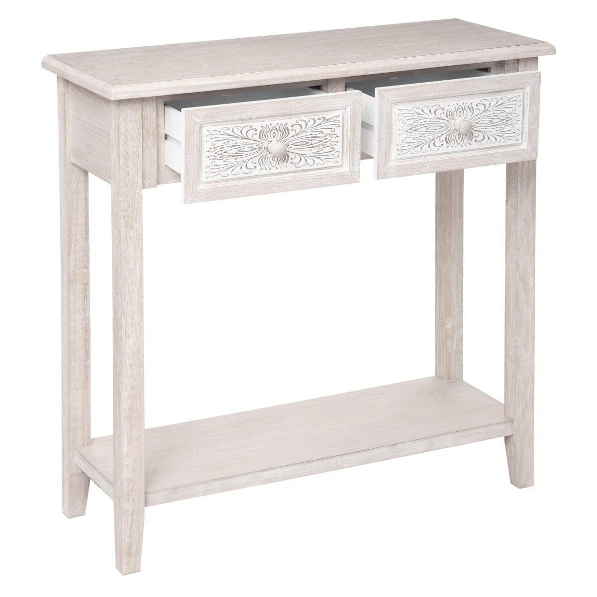 Consolle "Hina" con mensola L.80 cm Beige