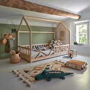 Letto a casetta per bambini "Bosco" 90x190 cm Beige