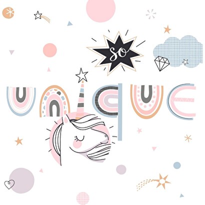 Completo letto per bambini 2 pezzi "unicorno" cotone, 140x200 cm