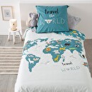 Completo letto per bambini 2 pezzi "Mappa del mondo" Cotone, 140x200 cm Multicolore 5
