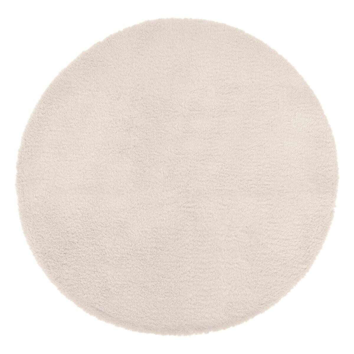 Tappeto effetto pelliccia "Couka" Bianco avorio, D.80 cm Bianco avorio