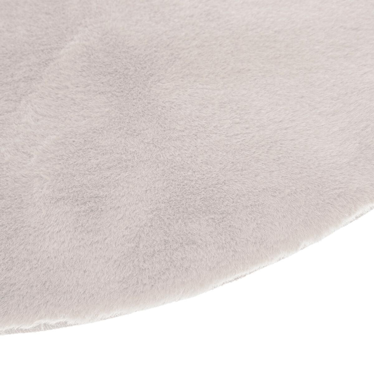 Tappeto effetto pelliccia "Couka" Bianco avorio, D.80 cm Bianco avorio
