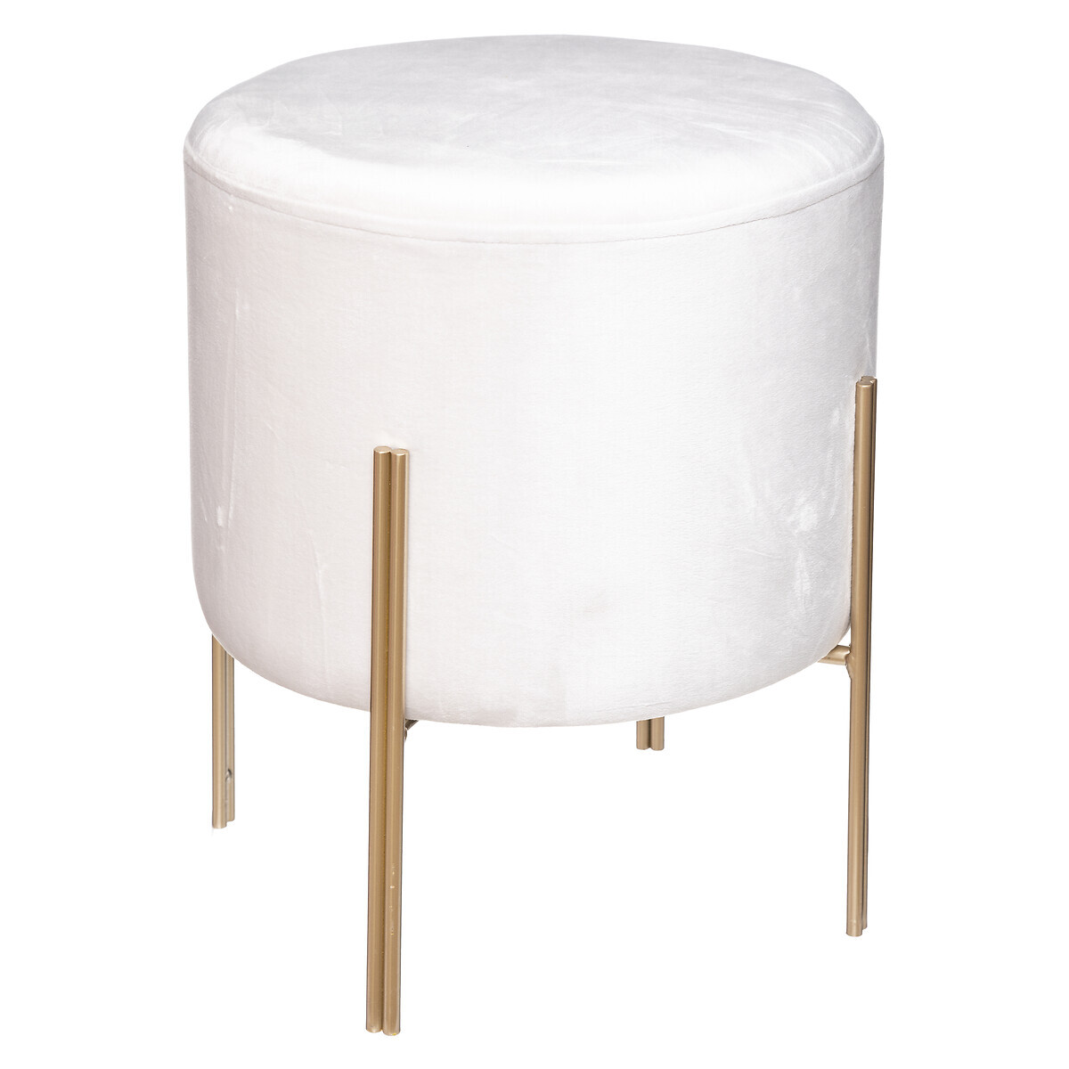 Sgabello "Living" Velluto, Bianco avorio Bianco avorio