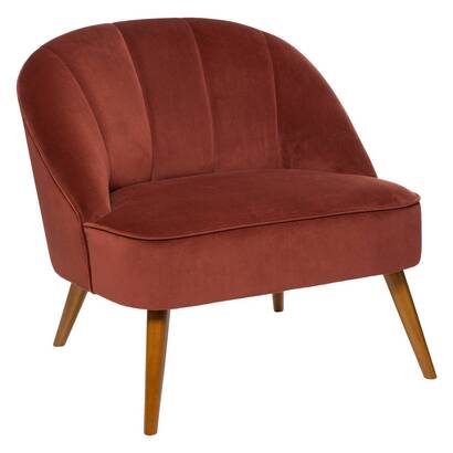 Poltrona "naova" velluto, rosa terracotta