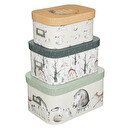 Set di 3 scatole portaoggetti per bambini L.28/32/37 cm Multicolore