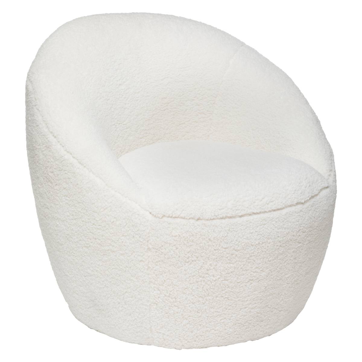 Poltrona "Romi" Bouclette, Bianco Bianco
