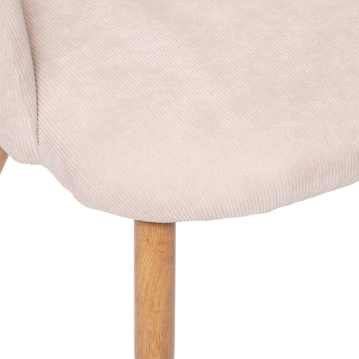 Sedia "Celeste" Effetto velluto a coste, Beige Beige / Marrone