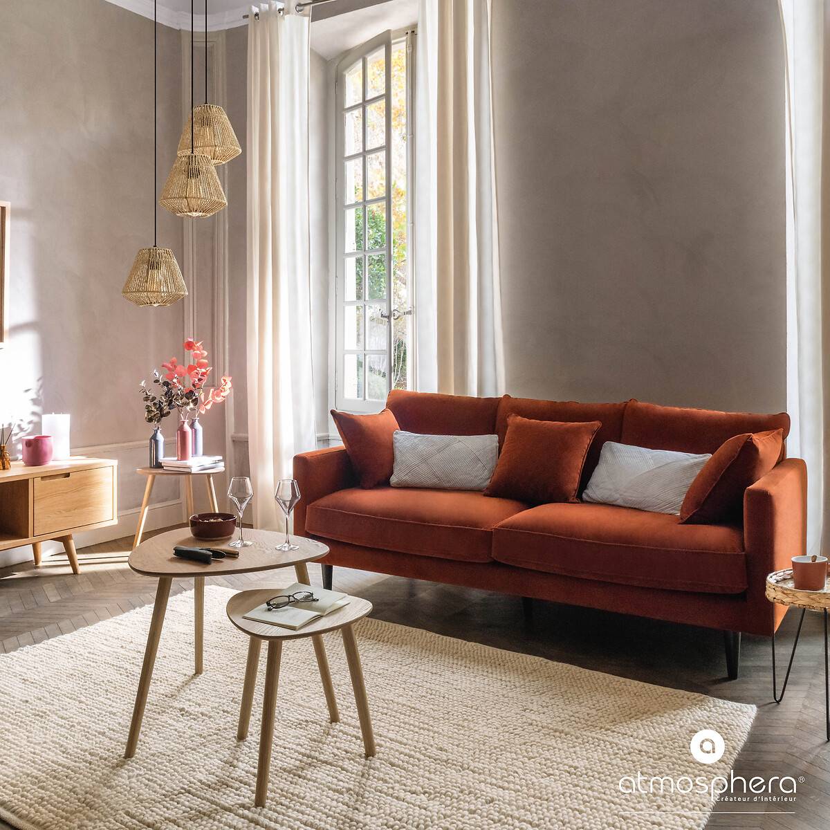 Specchio da officina "Nae" 116x76 cm Beige
