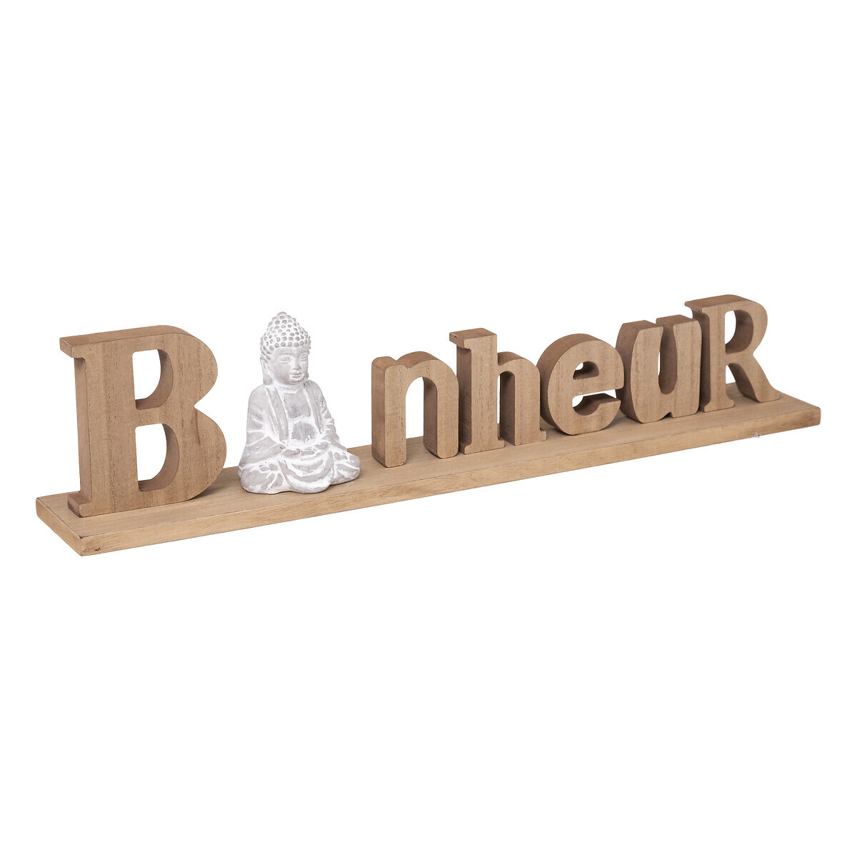 Parola da posizionare Buddha "Felicità" H.11,5 cm Multicolore