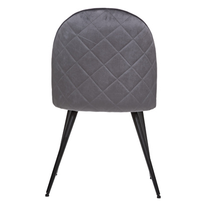 Sedia "slano", gambe in metallo nero velluto, grigio topo