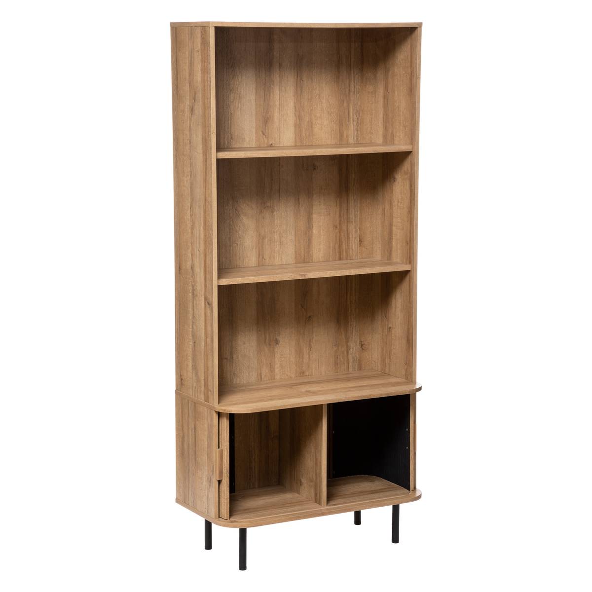 Libreria 2 ante "Colva" Effetto rovere, 80x180 cm Legno naturale