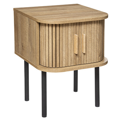 Comodino "colva" effetto rovere, h.53 cm