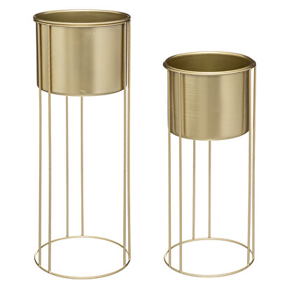 Set di 2 vasi "artifice" dorato