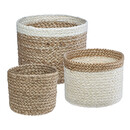 Set di 3 cesti, juta Bianco, D.11/16/19 cm Bianco