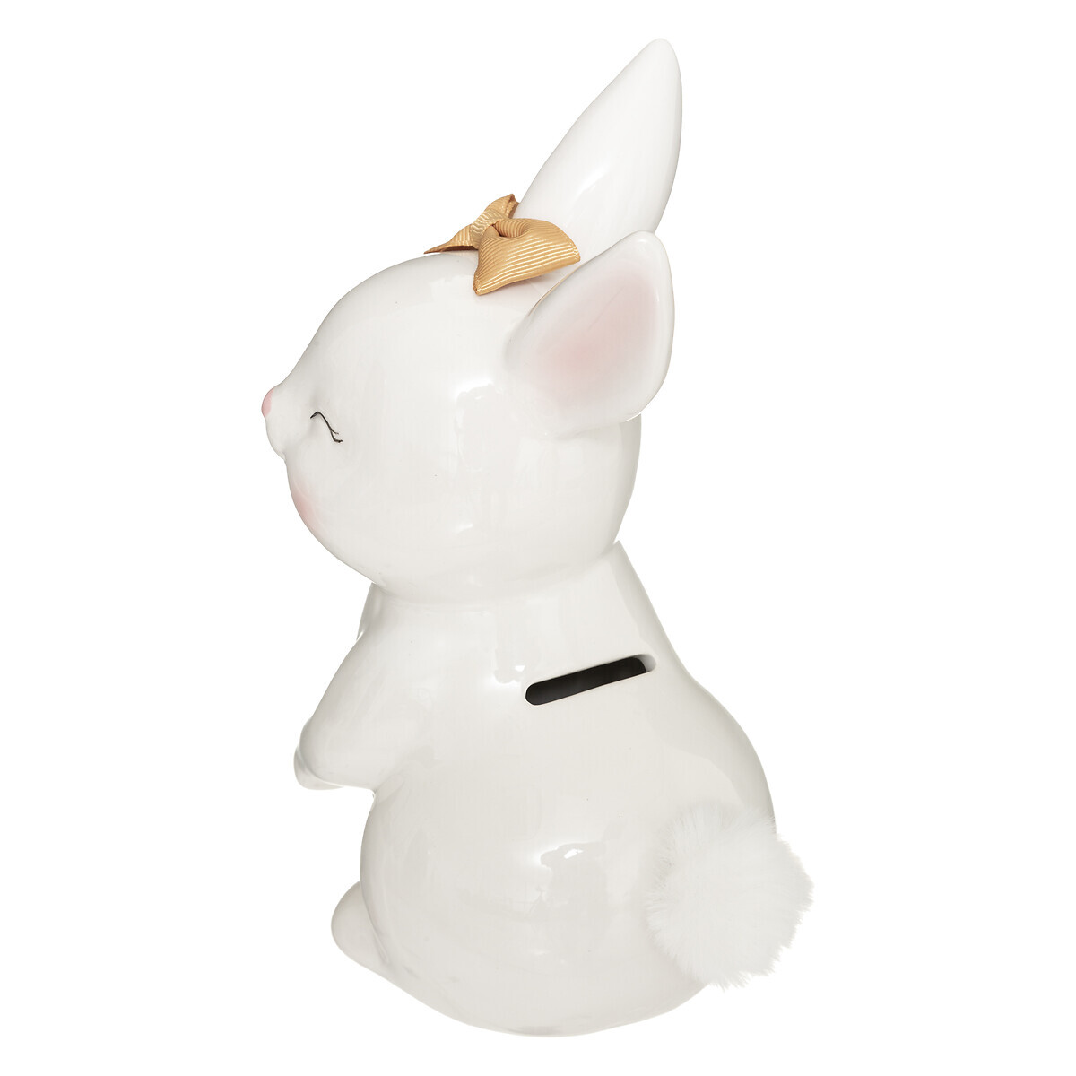 Salvadanaio per bambini "Coniglio" Bianco, H.22 cm Bianco