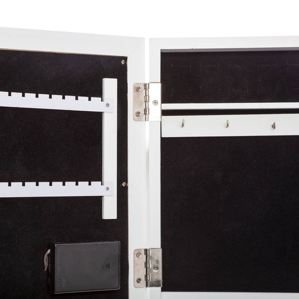 Armadio portagioie LED, legno Bianco, 26x35 cm Bianco