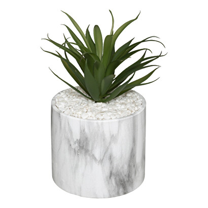 Pianta artificiale vaso in marmo, h.17,5 cm