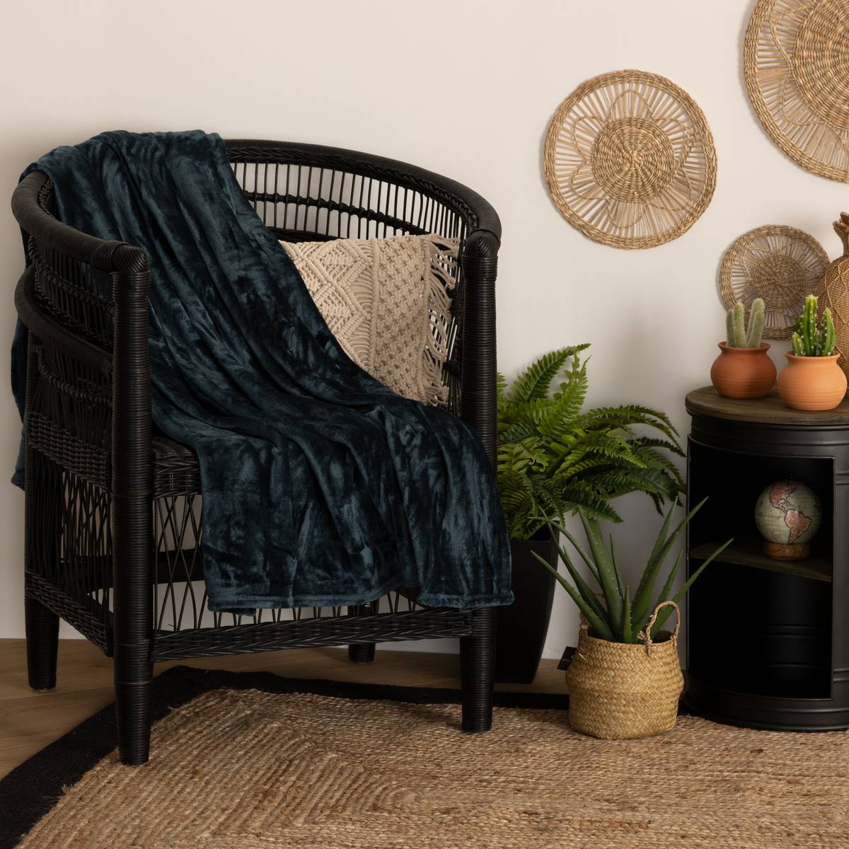 Plaid in flanella Blu Egeo, 125x150 cm Blu Egeo