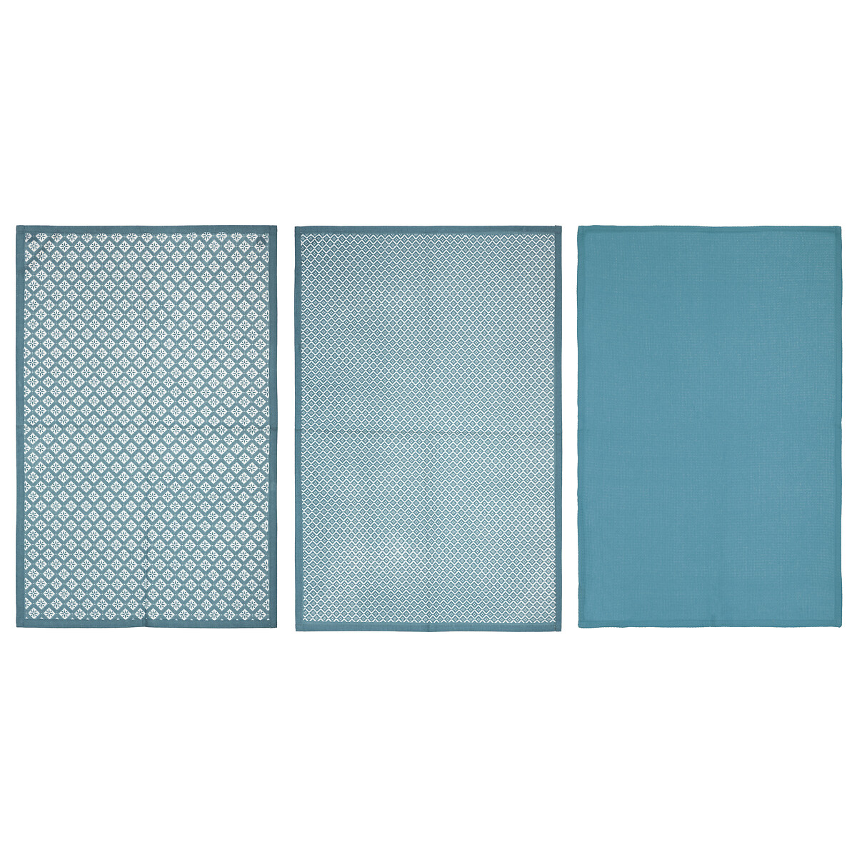 Set di 3 strofinacci in cotone Blu petrolio, 45x70 cm Blu anatra