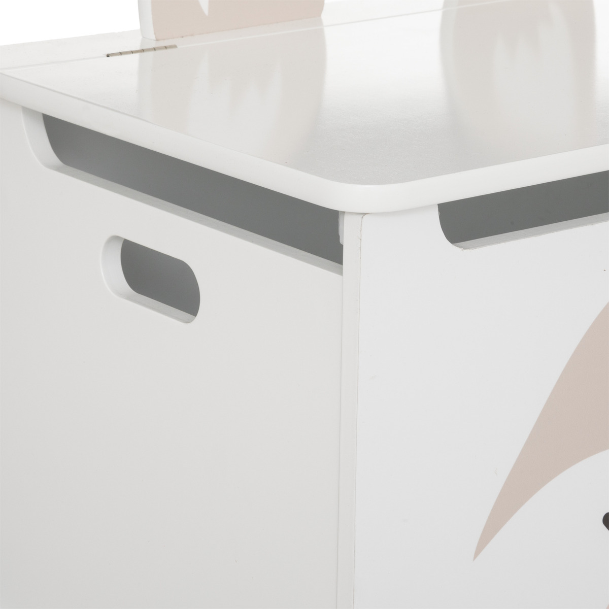 Baule per bambini "Volpe" Bianco, 53x54,5 cm Bianco