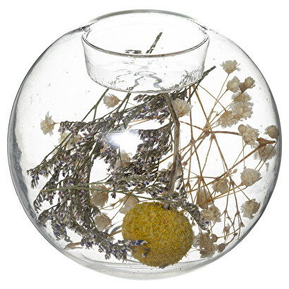 Portacandele "folk" fiori secchi, d.10 cm