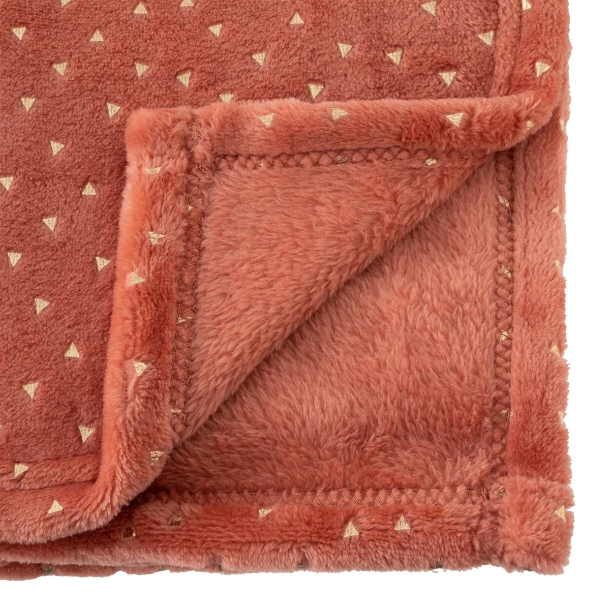 Plaid "Berlingot" Flanella Rosa terracotta, 75x100 cm Rosa terracotta
