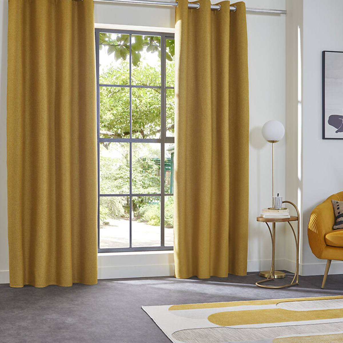 Tenda Isolante Oscurante Giallo senape, 140x260 cm Giallo senape
