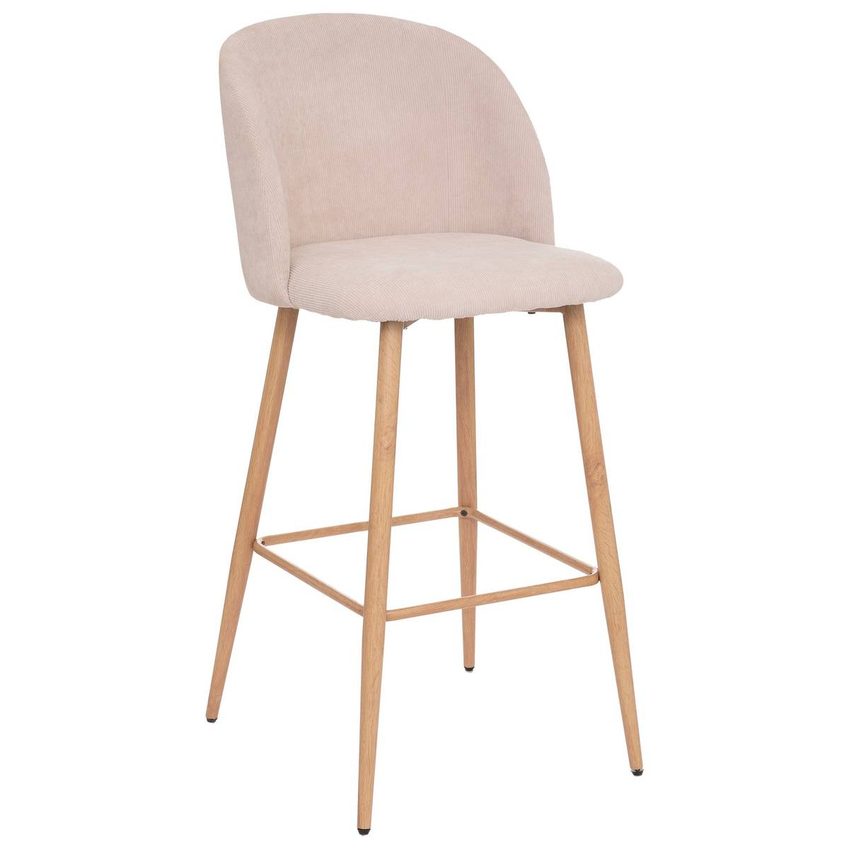 Sgabello da bar "Celeste" Velluto a coste, Beige Beige