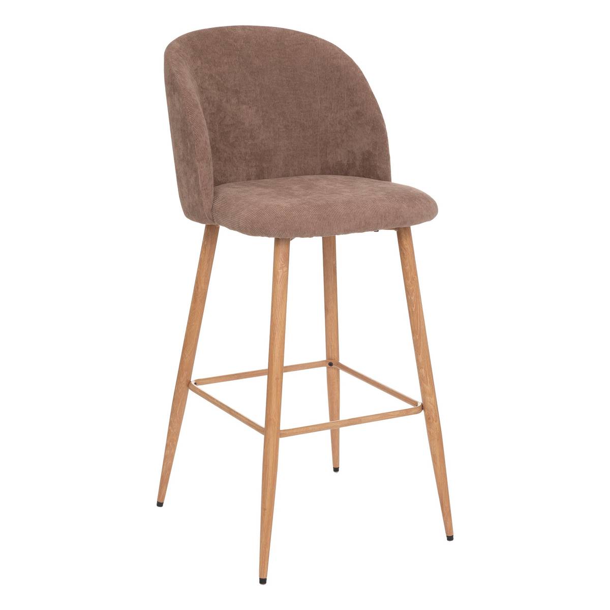 Sgabello da bar "Celeste" Velluto a coste, Grigio Talpa Grigio Taupe