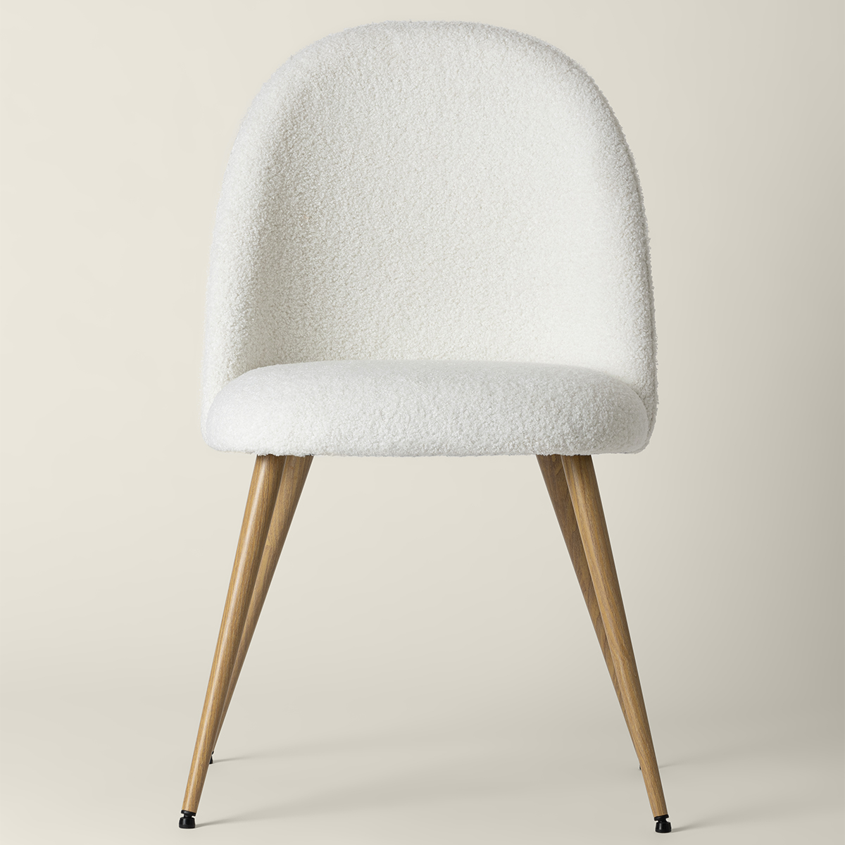 Sedia "Slano", gambe effetto rovere Bouclette, Bianco Bianco