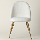 Sedia "Slano", gambe effetto rovere Bouclette, Bianco Bianco