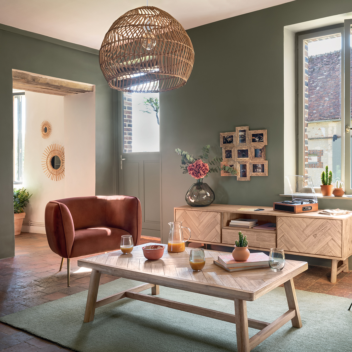 Mobile TV "Aeris" Acacia, 55x180 cm Legno naturale
