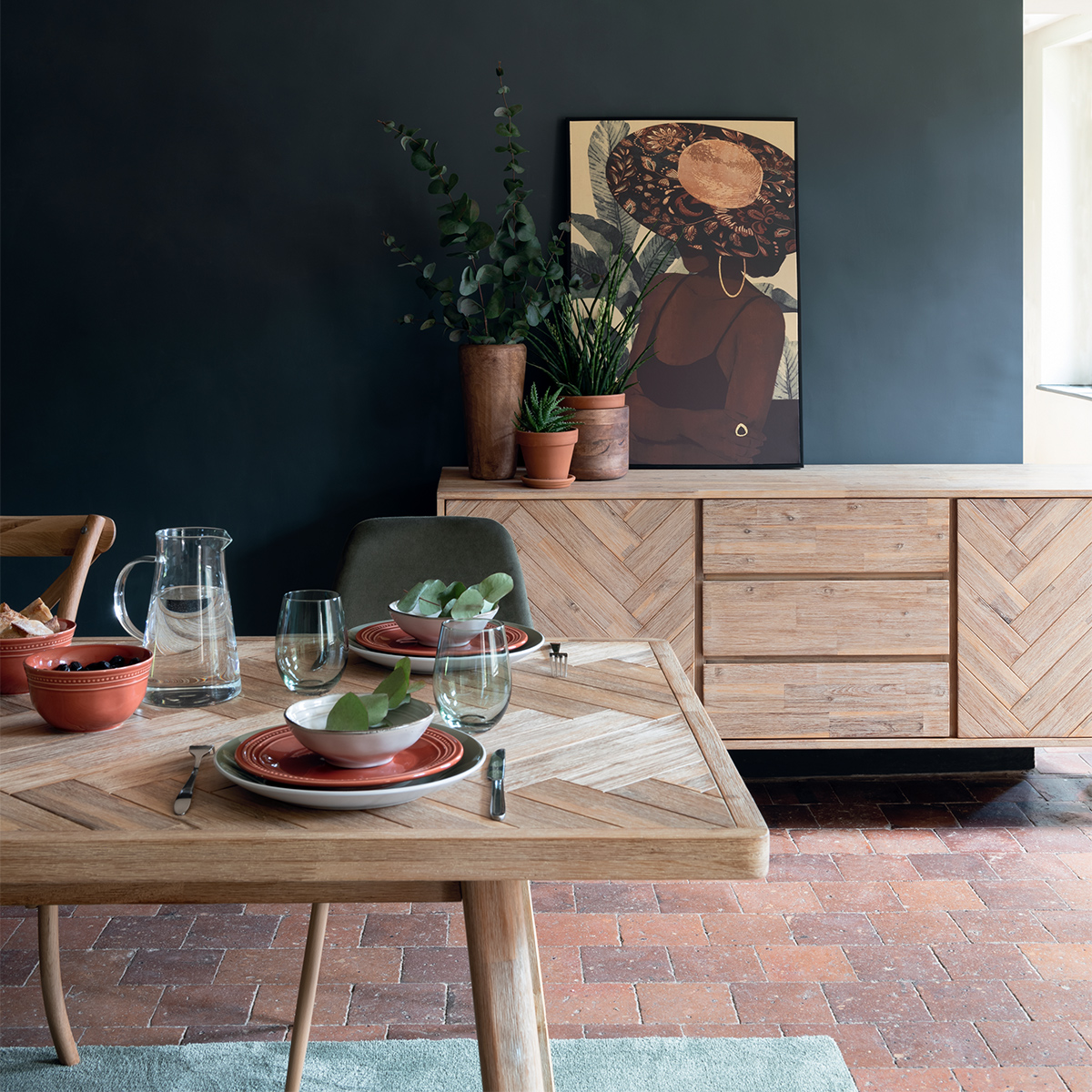 Tavolo da pranzo allungabile "Aeris" Acacia, L.180-220 cm Legno naturale