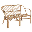 Panca "Neta" 2 posti, Rattan, Tessuto bianco Bianco