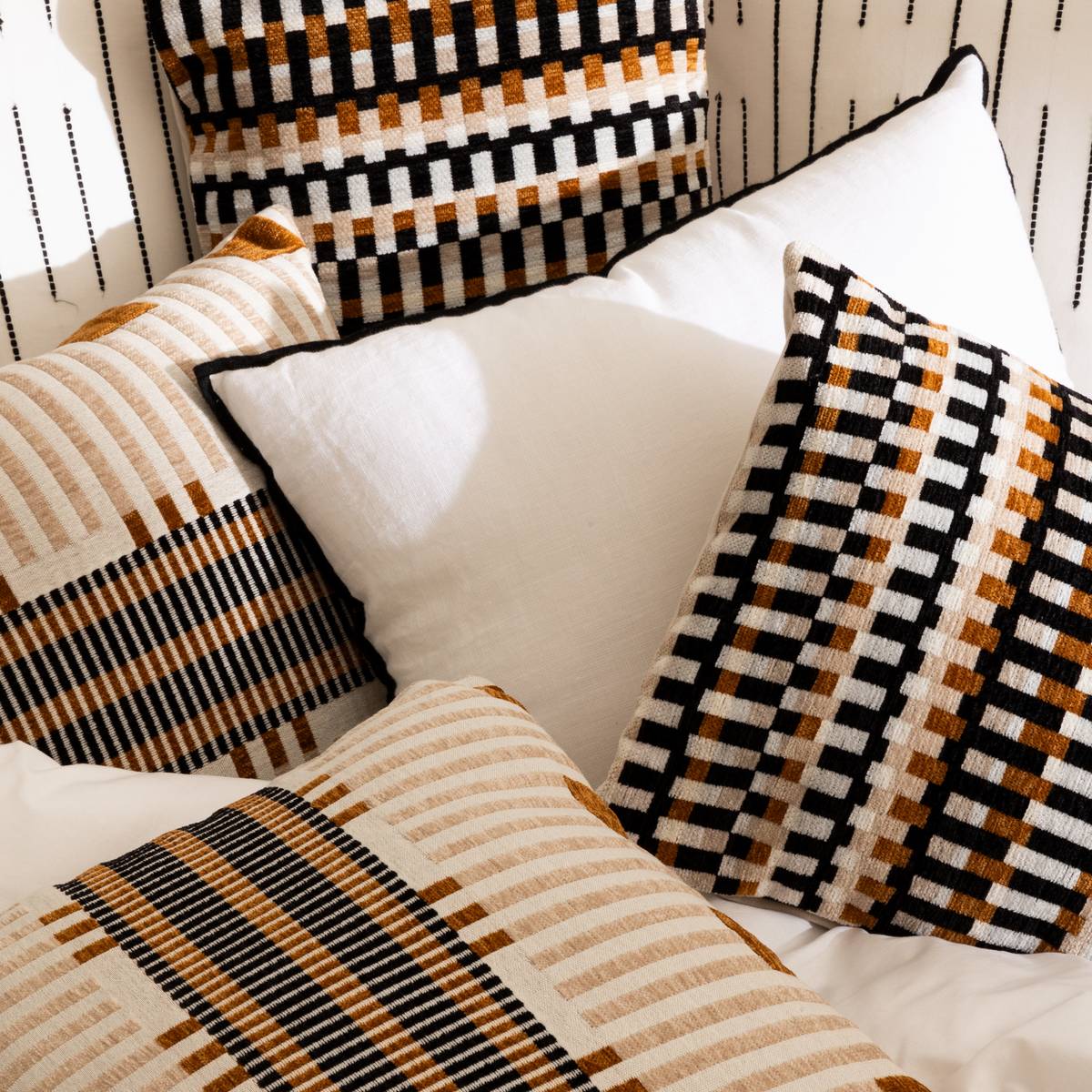 Cuscino "Linah", cotone Bianco, 45x45 cm Bianco