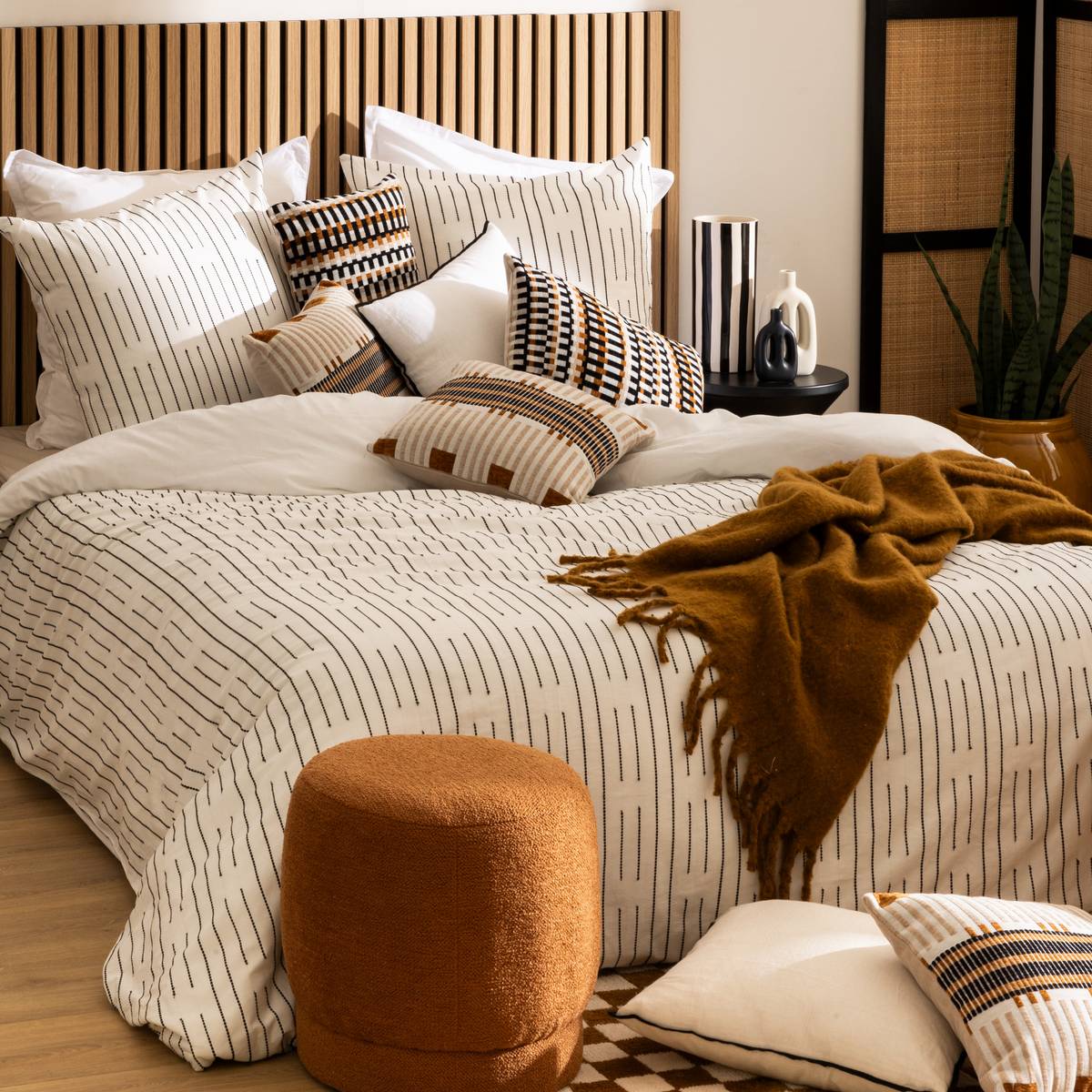 Cuscino "Linah", cotone Bianco, 45x45 cm Bianco